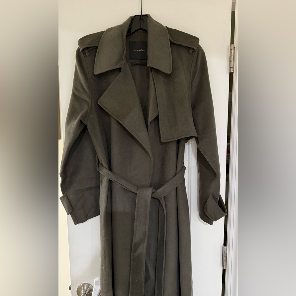 Massimo Dutti olive green coat small - Picture 5 of 14